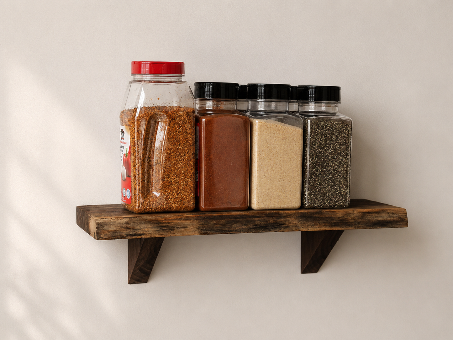 No-Drill Walnut Shelf