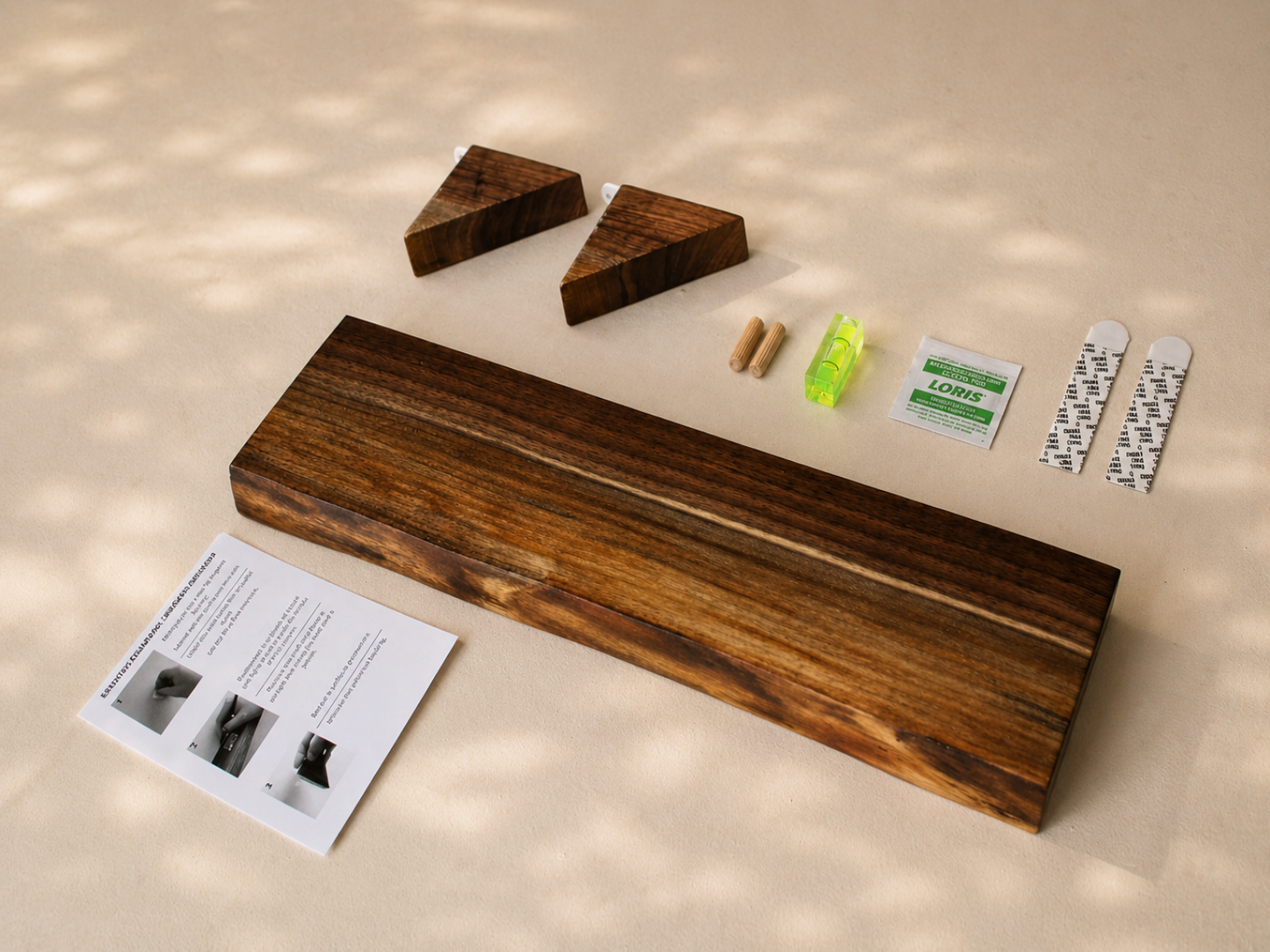 No-Drill Walnut Shelf