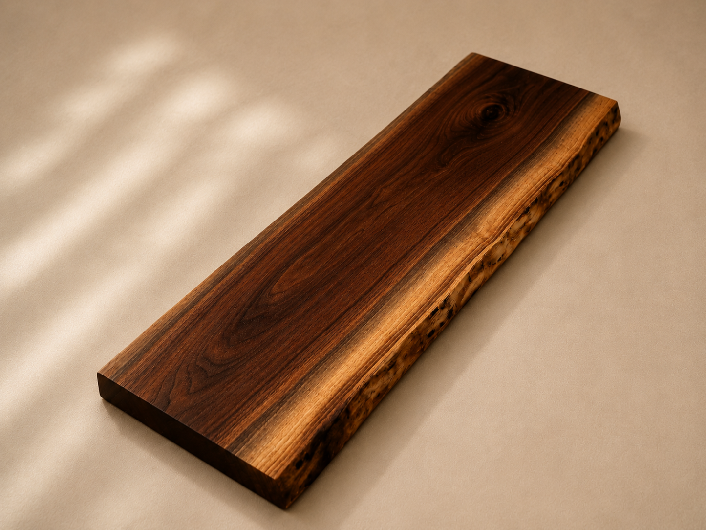 Live Edge Black Walnut Wall Shelf