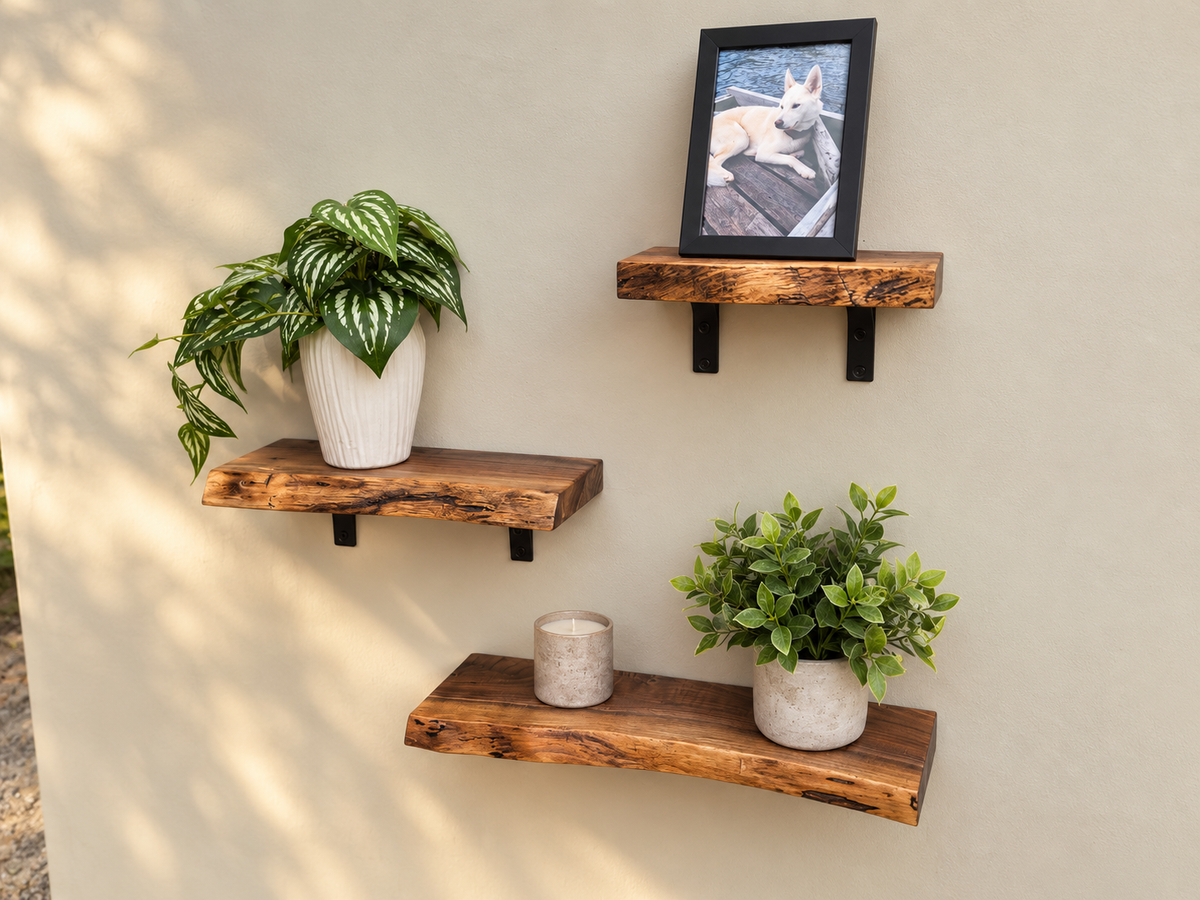 Petite tablette Live edge en noyer noir