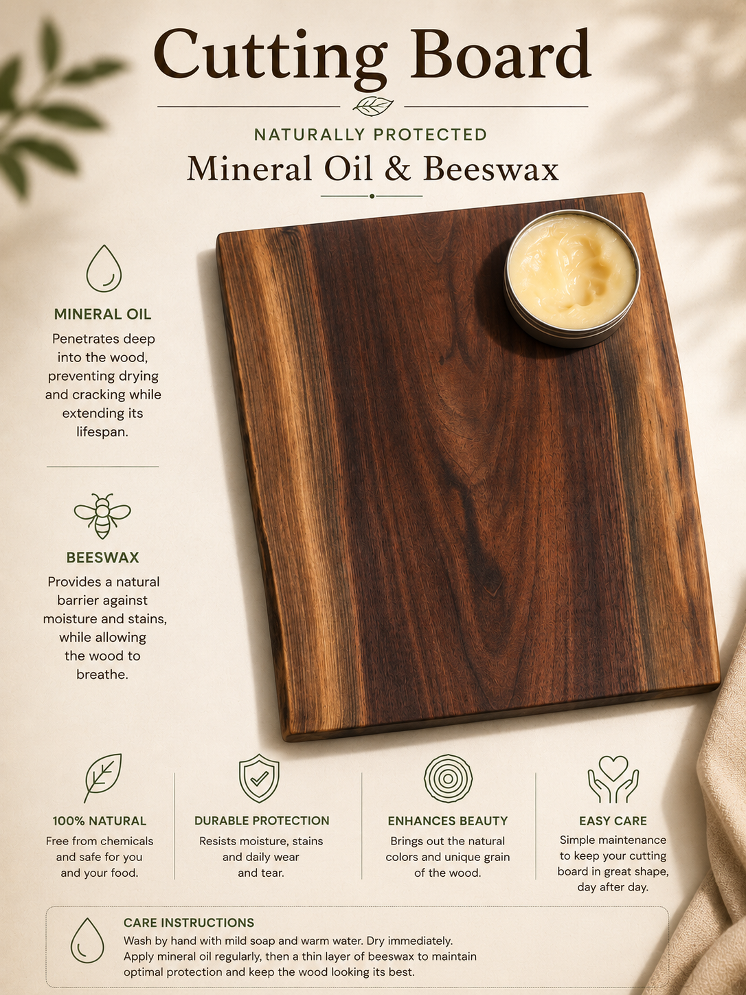 Black Walnut Live Edge Cutting Board