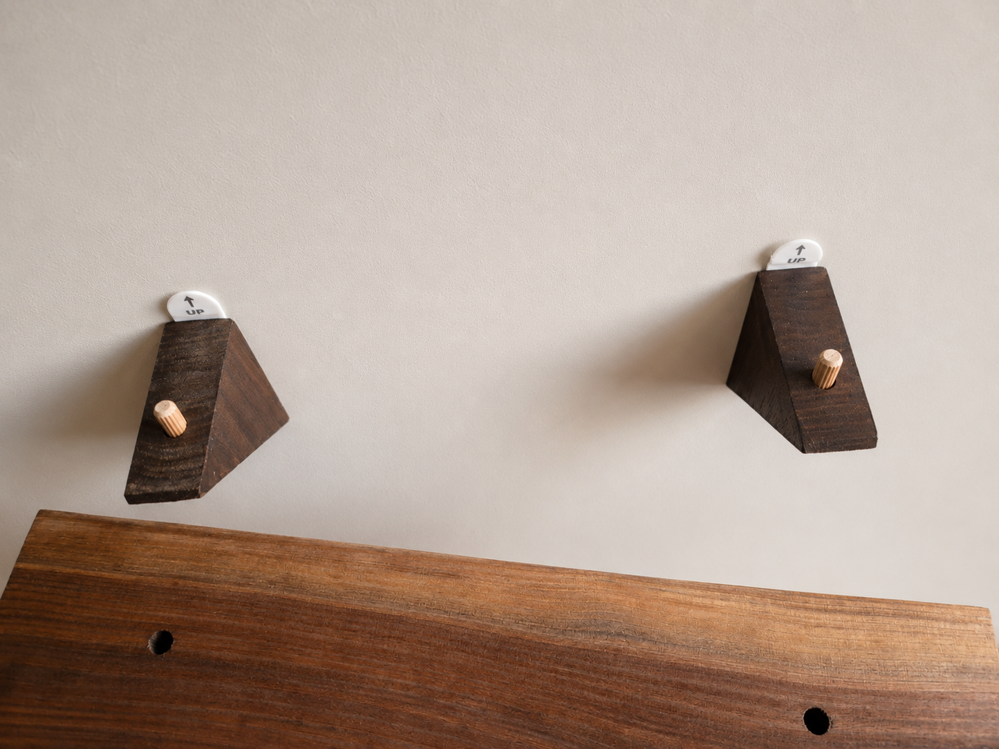 No-Drill Walnut Shelf