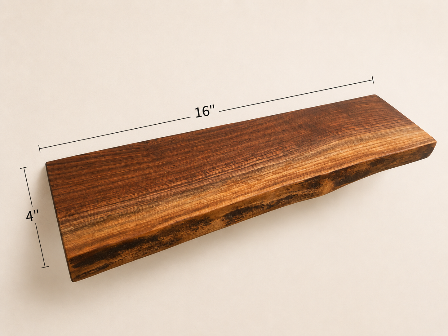 No-Drill Walnut Shelf