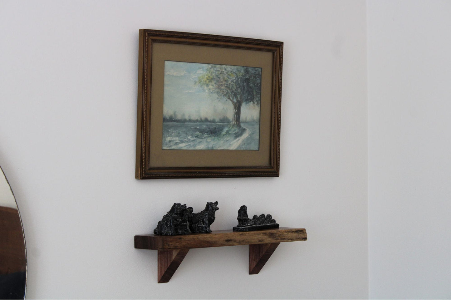 No-Drill Walnut Shelf