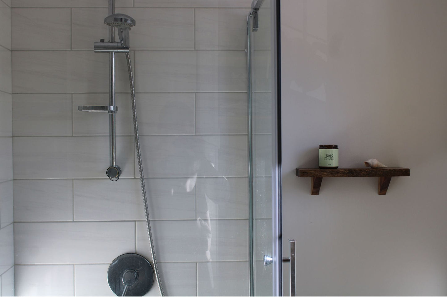 No-Drill Walnut Shelf