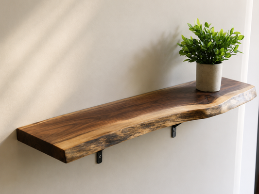 Custom Black Walnut Live Edge Shelf
